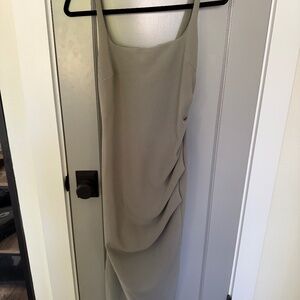 Bec + Bridge Draped Midi Dress – Olive Green, Size US 8 (AUS 12)